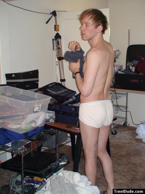 Doing Laundry in Hanes Tightey whiteys (butt)
