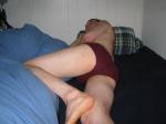 Sleeping in Red Hanes Fashion Briefs underwear (butt)