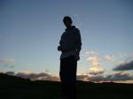 Outside at sunrise in Addidas sweats