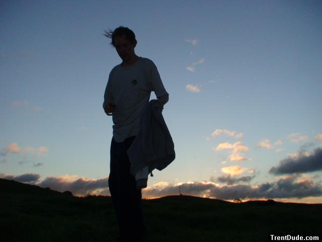Wind blowing hair at sunrise