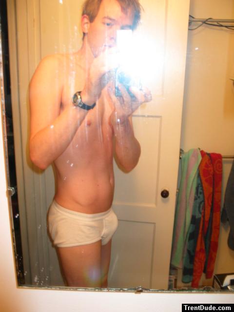 Tightey whitey in mirror!