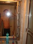 Shirtless in a hotel