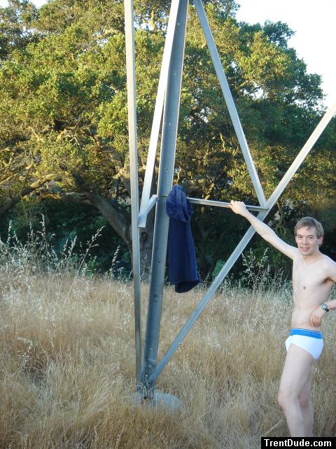 Outdoors - I hope no one sees me in these Calvin Klein sport underwear