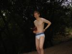 Calvin Klein underwear in the forest