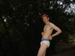 Calvin Klein underwear in the forest