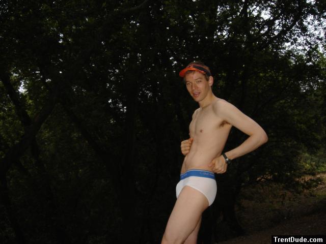 Calvin Klein underwear in the forest