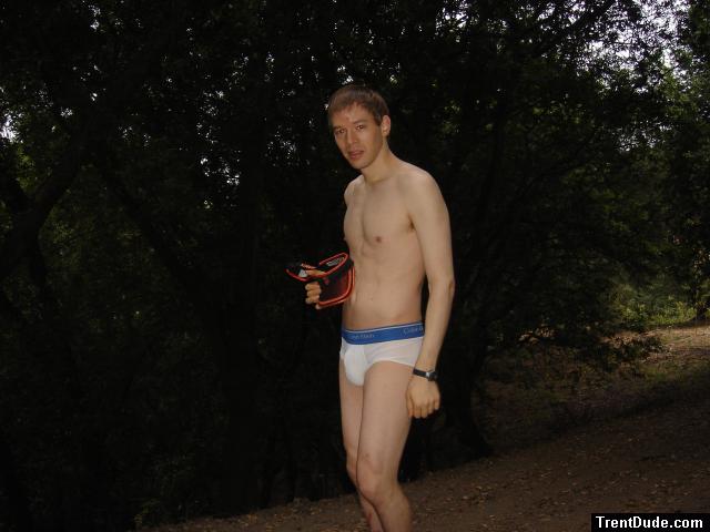 Calvin Klein underwear in the forest