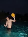 Holding a water polo ball