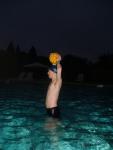 Throwing a water polo ball