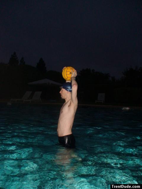 Throwing a water polo ball