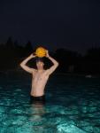 Standing in the shallow end of the pool (arm pits)