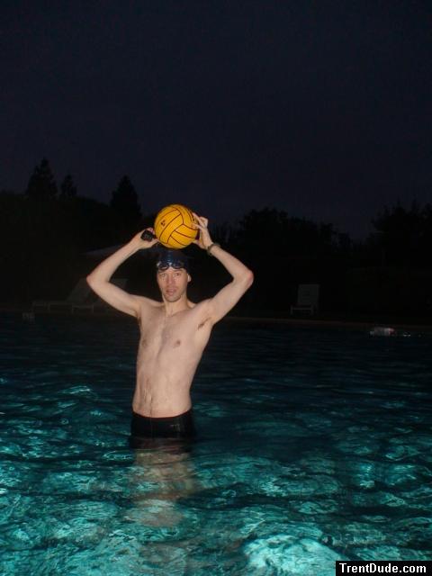 Standing in the shallow end of the pool (arm pits)
