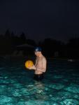Water polo dude looking at his ball