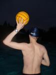 Short hair in a swim cap