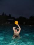 Arm pits, swim jammer underneath the water