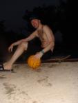 playing on a Skateboard and swim jammer
