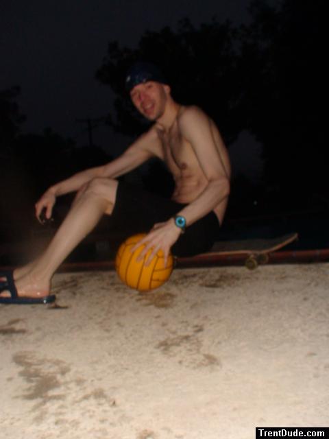 playing on a Skateboard and swim jammer