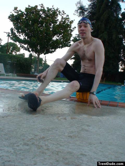 Water polo player with Chest hair