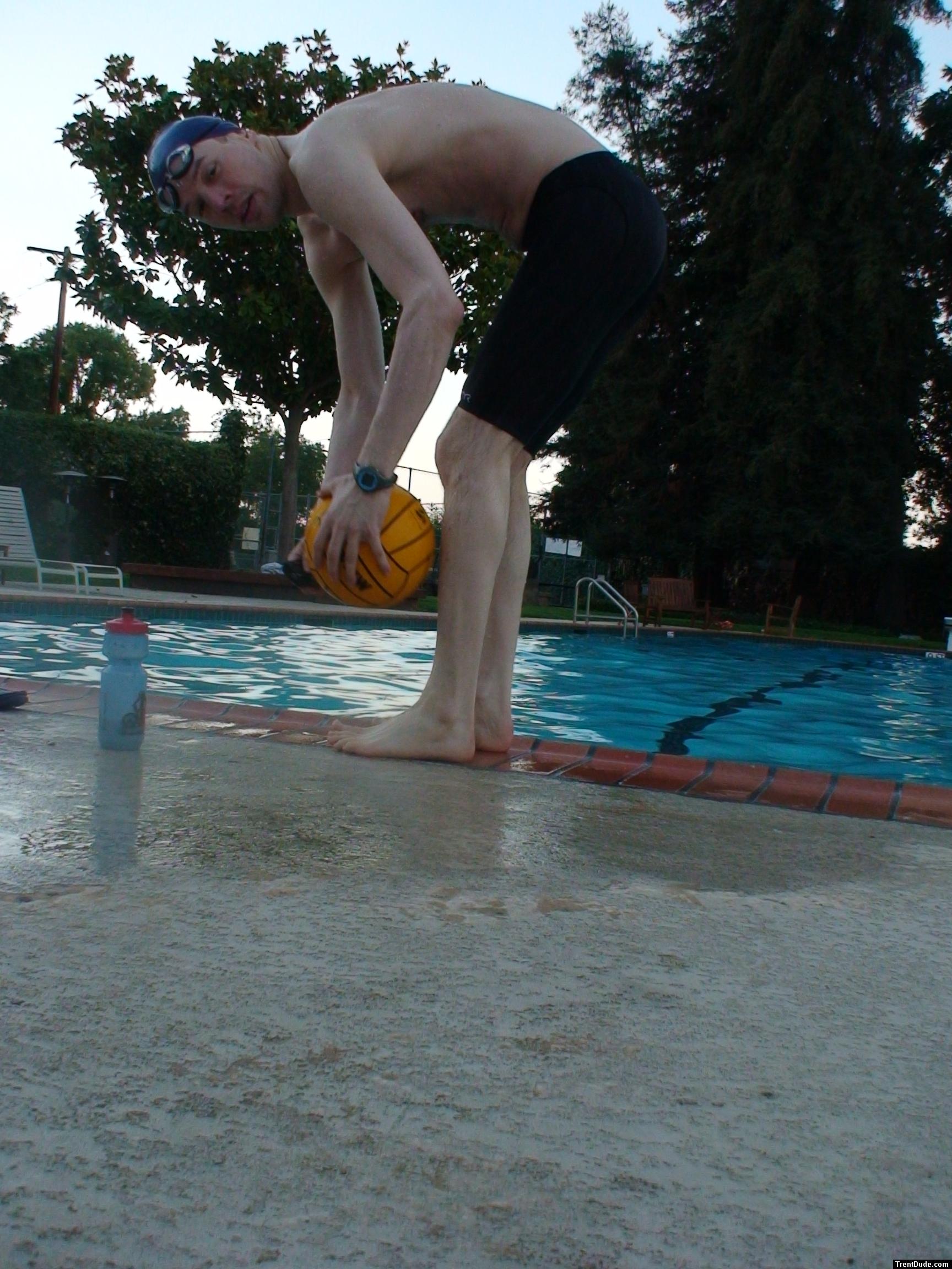 Wearing a Tyr Fusion swim jammer