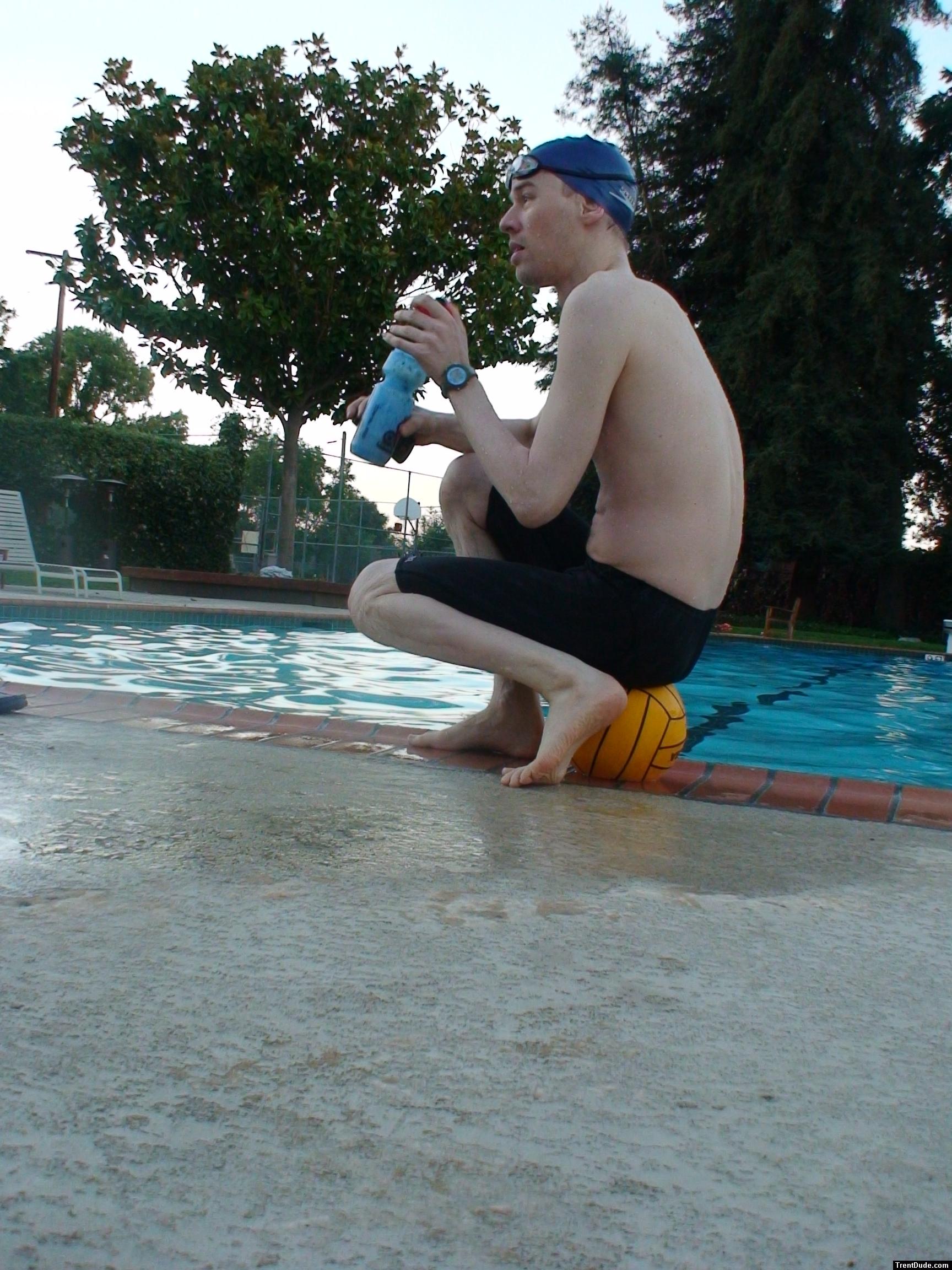 Drinking a smoothie to get his antioxidants before a workout