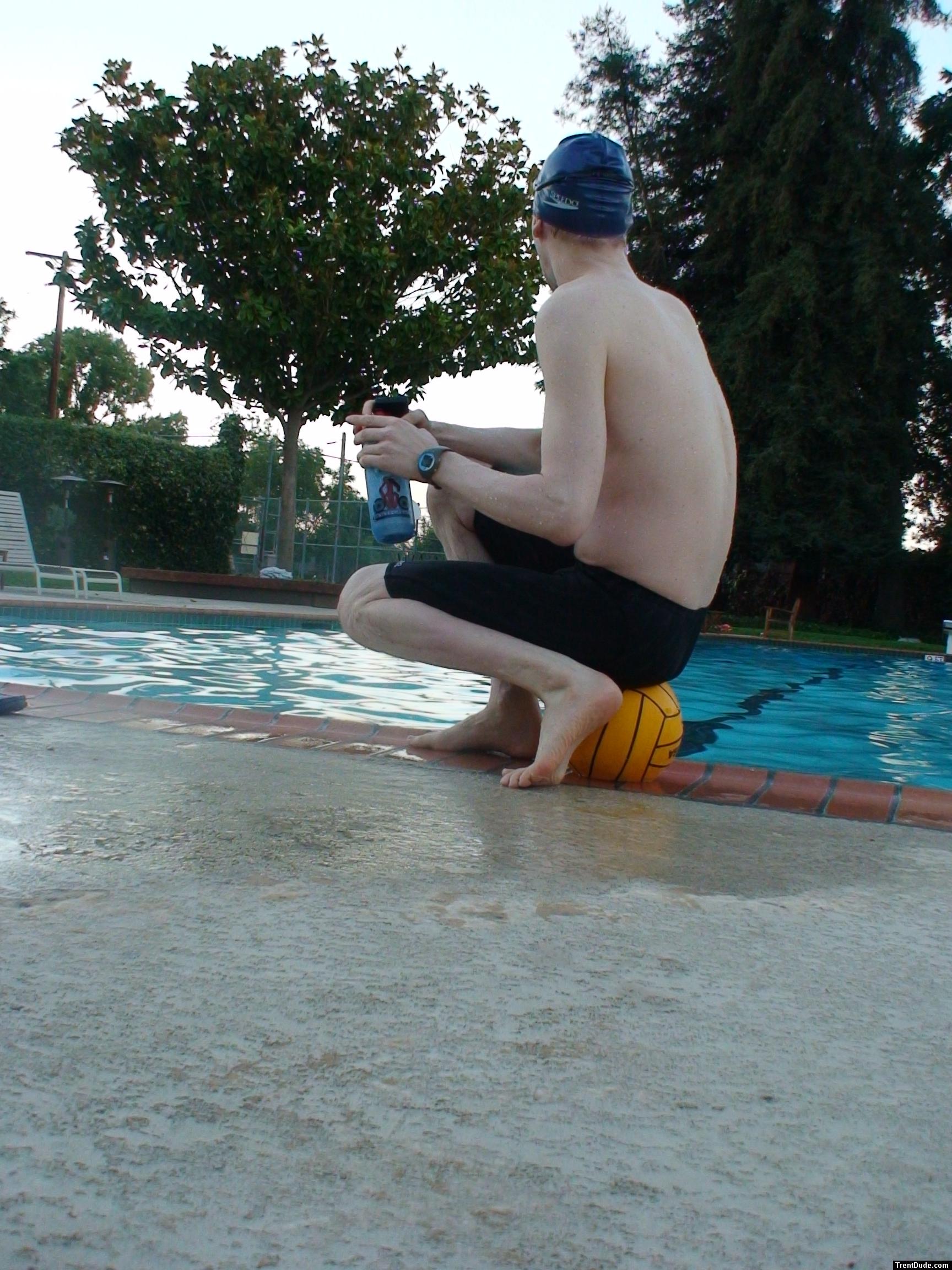 Wearing a Tyr Fusion 2 swim jammer size 34