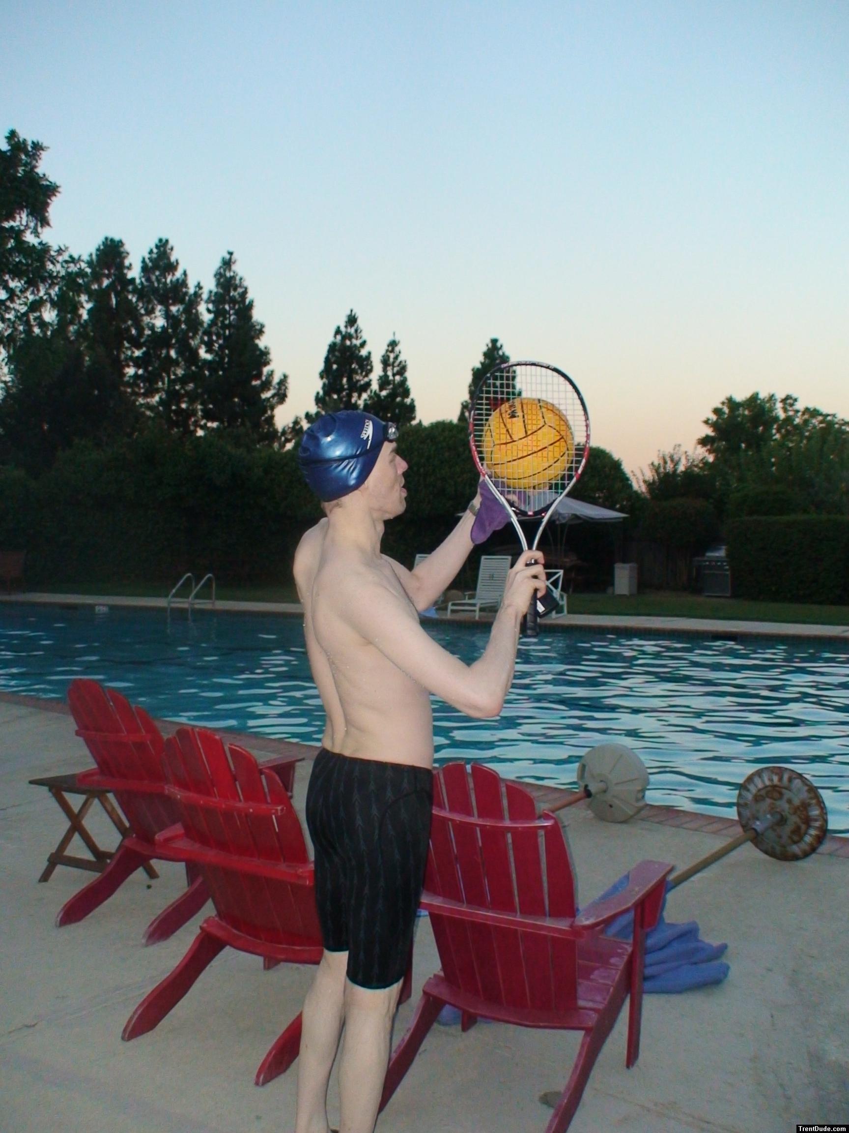 New sport, water polo tennis