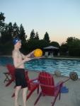 Balancing a water polo ball