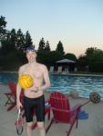 Water polo player in low fitting Tyr Fusion 2 swim Jammer