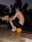 He chills out by watching the sunrise by the pool and listening to the birds