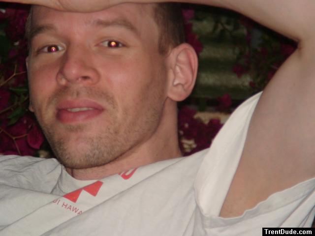 Face and red Bougainvillea flowers, red-eye