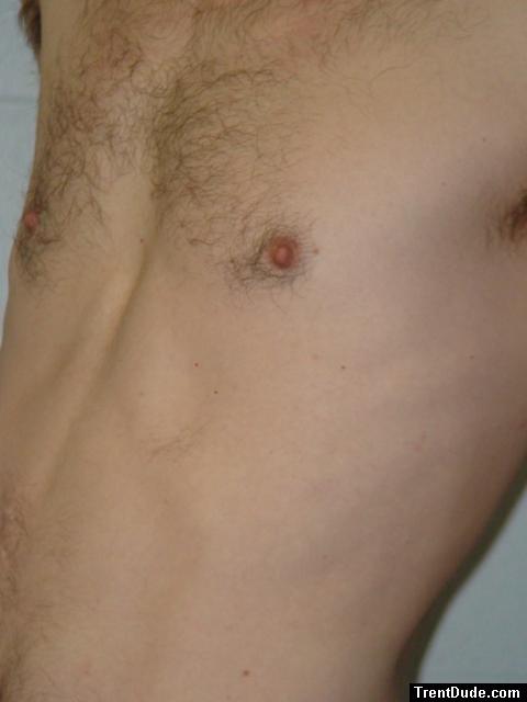 Closeup chest hair and nipple