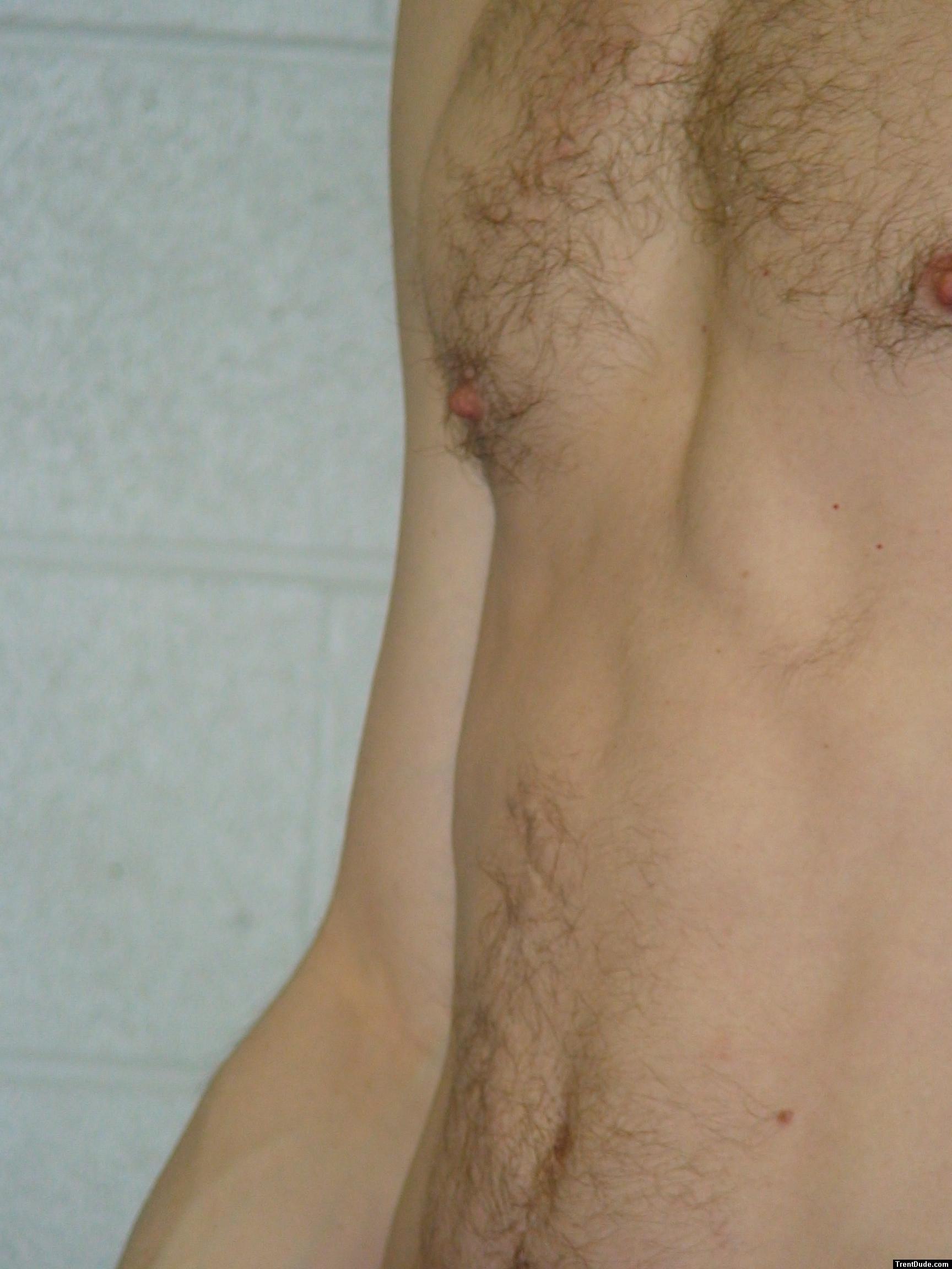Closeup chest hair