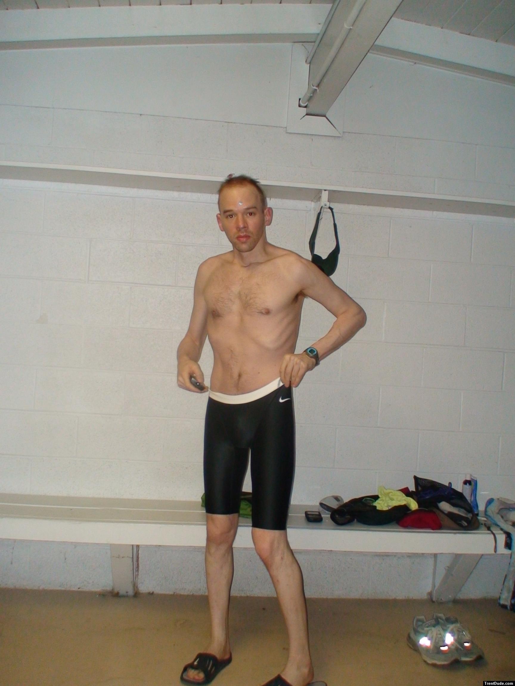 puttting on Nike swim jammer