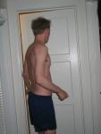 Shirtless, getting ready to shower
