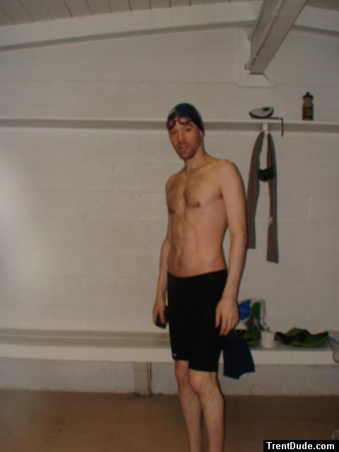 Black Speedo Jammers, chest hair, dirty face