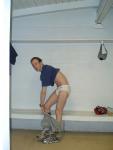 White Tommy Hilfiger briefs in the locker room