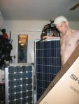 Solar technician Opening the solar panels
