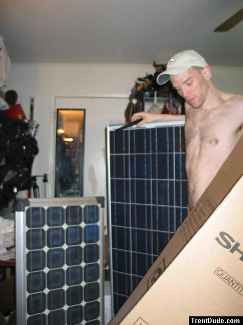Solar technician Opening the solar panels