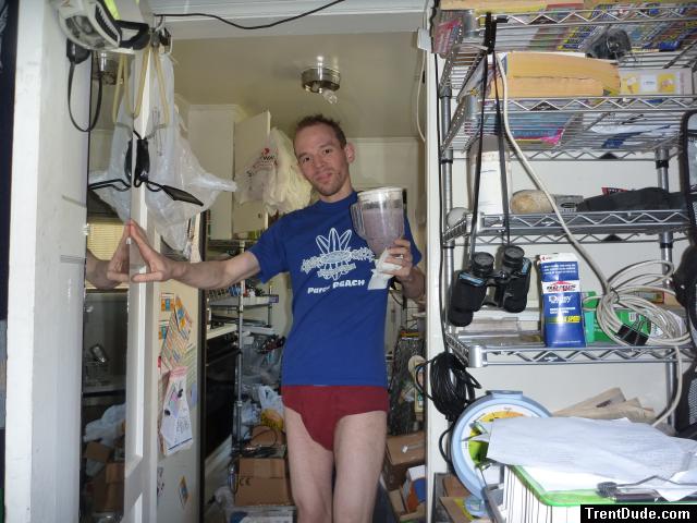 Red underwear and blueberry smoothie, slingshots, B-B's, paintball mask, goggles