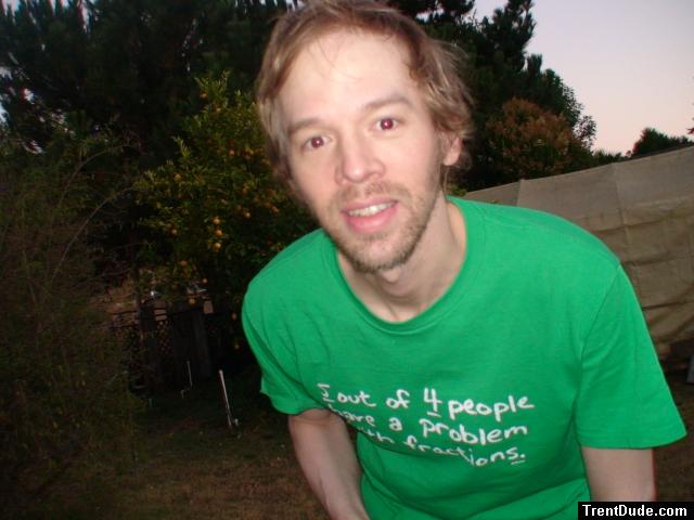 beard and green t-shirt
