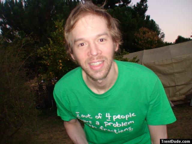 beard and green t-shirt