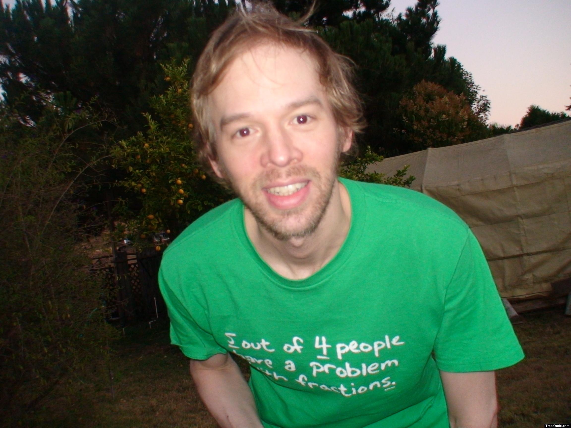 beard and green t-shirt