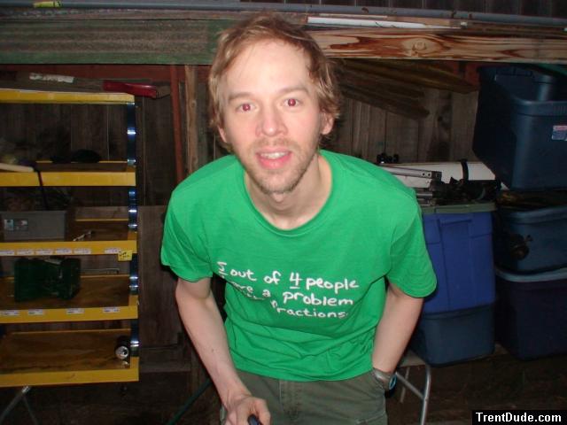 beard and green t-shirt