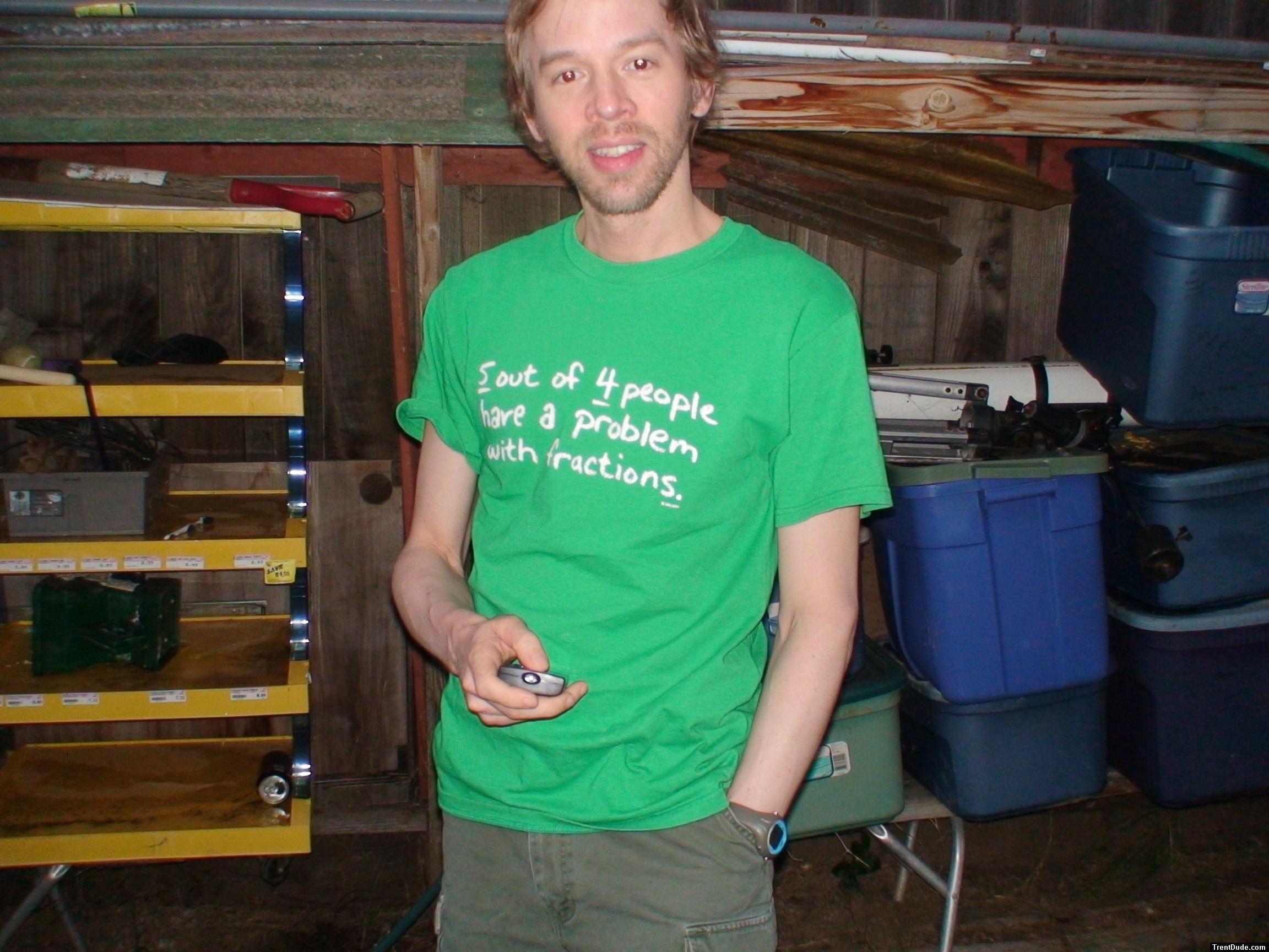 beard and green t-shirt