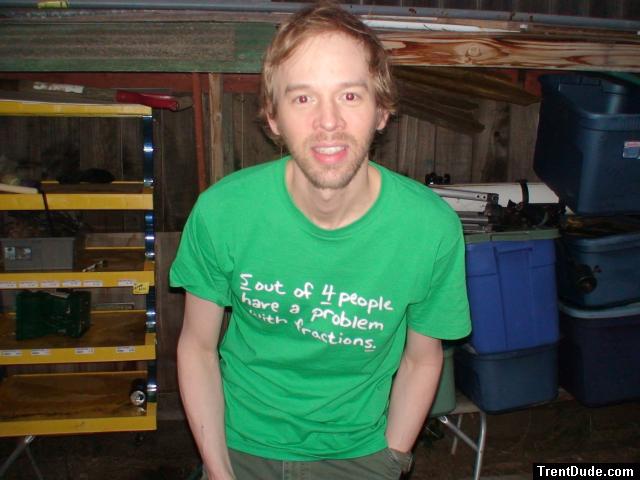 beard and green t-shirt