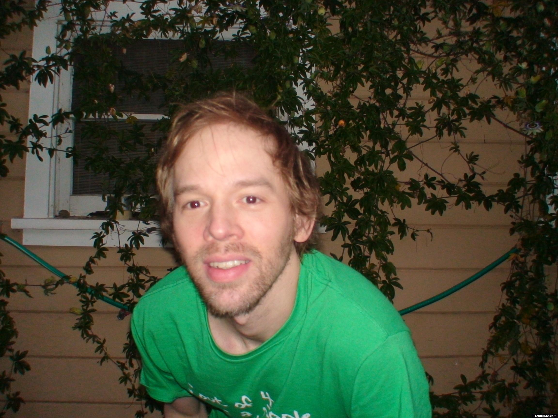 beard and green t-shirt