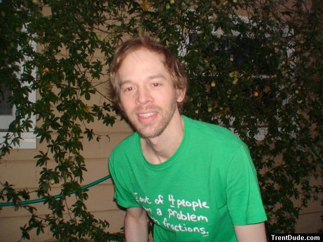 beard and green t-shirt
