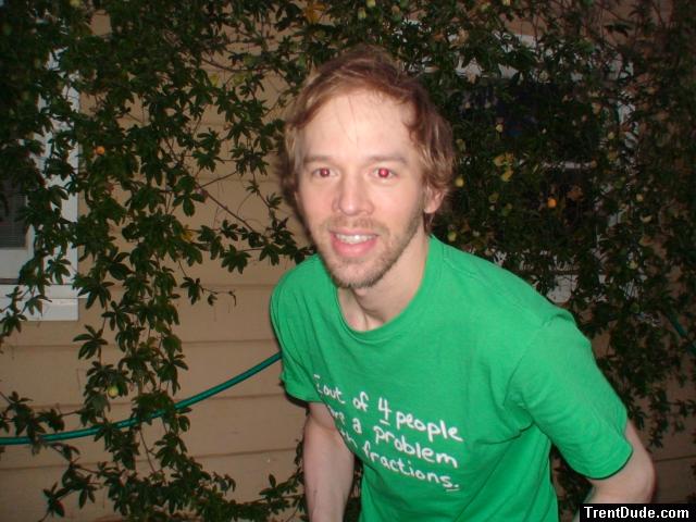 beard and green t-shirt