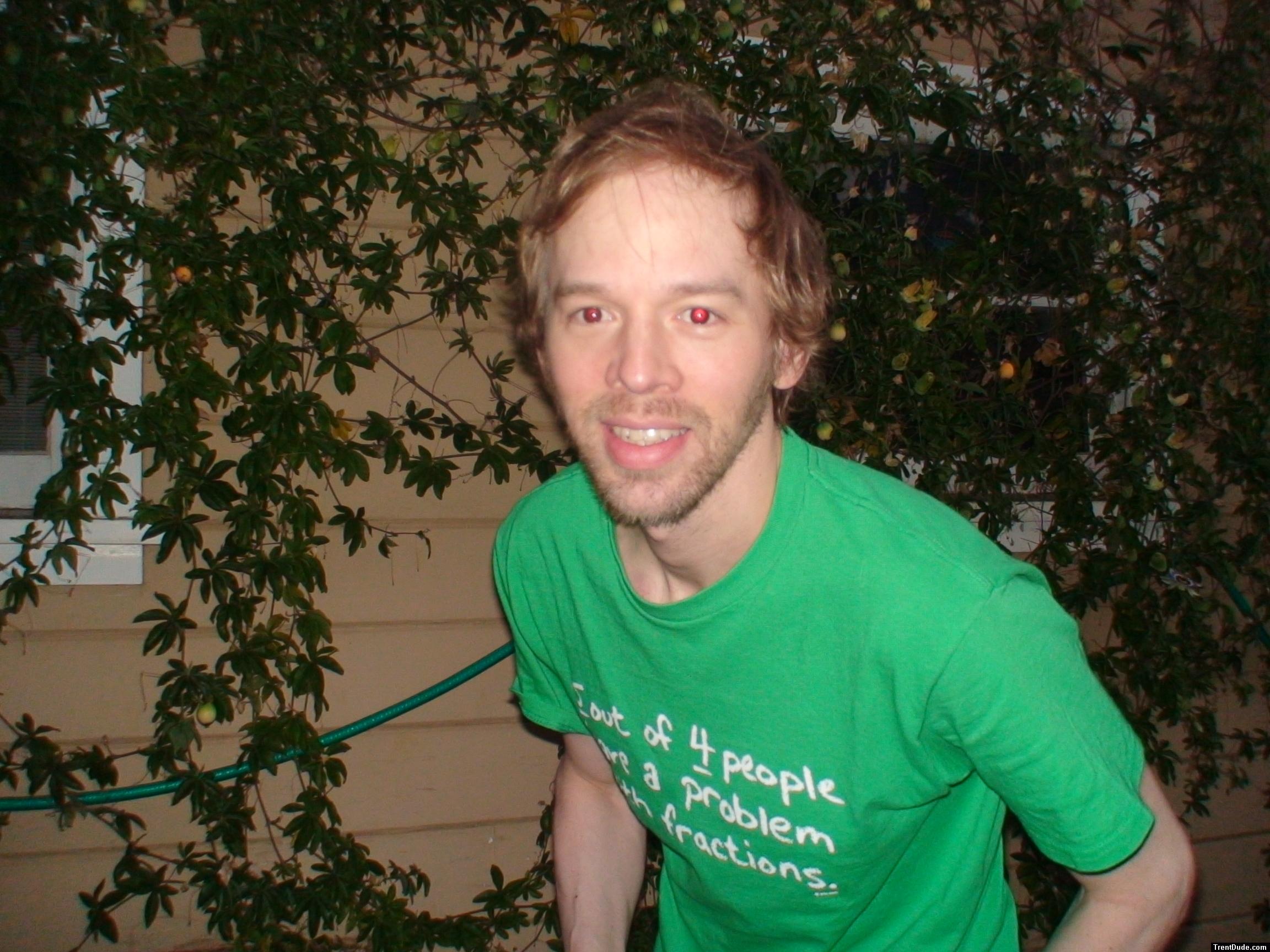 beard and green t-shirt