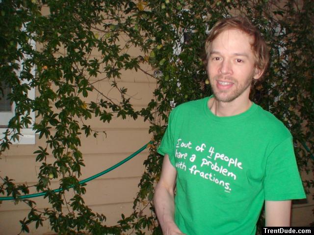 beard and green t-shirt